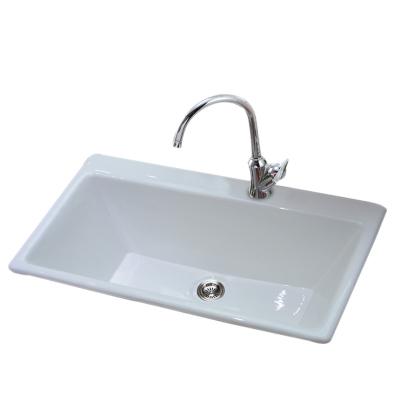 China 25 inch small single bowl cast iron kitchen sink for kitchen factory in Anping for sale