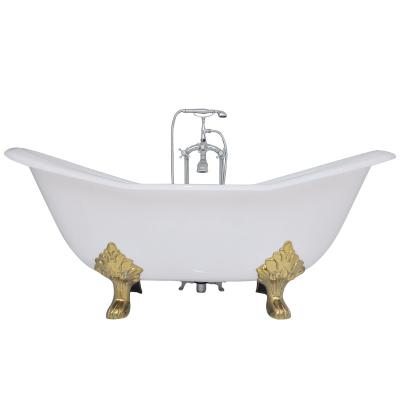 China Double sillper cast iron freestanding bathtub on clawfoot feet for sale