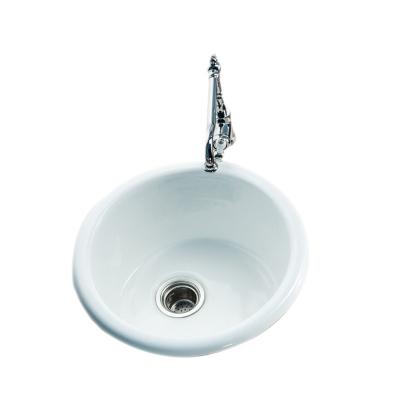 China Round kitchen self rimming single-bowl kitchen sink cast iron sink for sale for sale