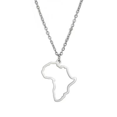 China ZHONG NUO CLASSIC Necklace Jewelry Chain Kenya Africa Map Gold Plated Stainless Steel Nigeria Necklace for sale