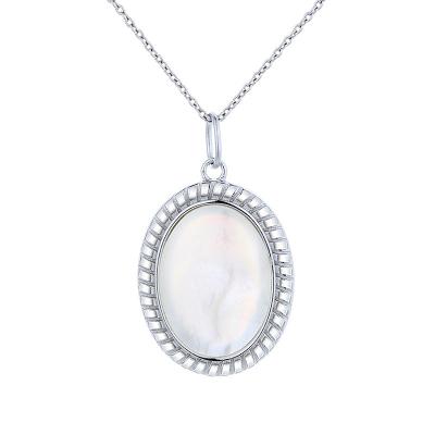 China ZHONG NUO CLASSIC Women Accessories Simple Retro Clavicle Chain 18k Gold Plated Oval Necklace 925 Sterling Silver for sale