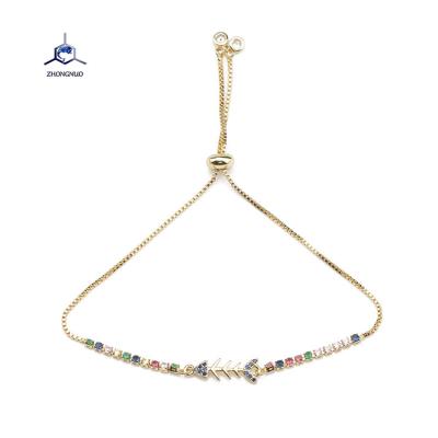 China Vintage Pearl Set String Rope Fish Bone Vintage Bracelet Arrival Copper With Zirconia New Gold Plated Opp Bag Women's Alloy Geometric for sale