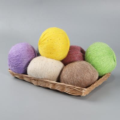 China Anti-pilling Multicolor Sequins Mohair Beaded Woolen Yarn Hand Knitting Handwoven Thread DIY Shawl Hat Yarn Accessory for sale