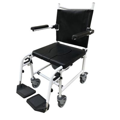 China Height Adjustable Multifunctional Toilet Wheelchair Portable Handicapped Shower Chair Using Flip Armrest Mobility Aid - for sale