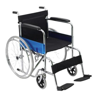 China Wholesale Self Booster Durable Manual Arm Fixed Foot Folding Medical Steel Wheelchair On Sale for sale