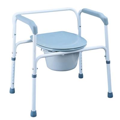 China Factory Direct Sales Height Adjustable With Wheels For Elderly Bath Chair Toilet Chair Folding Mobile Toilet for sale