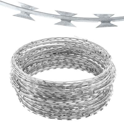 China Your Needs Great Protection Cross Razor Type Galvanized Razor Wire Barbed Fence for sale