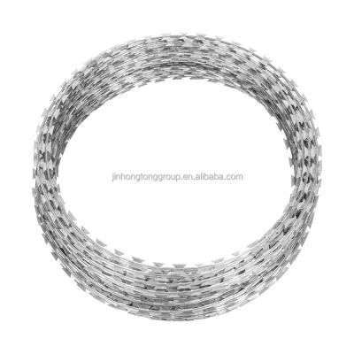 China Hot Dipped Galvanized Steel Razor Barbed Wire Barrier Made in High Security Loop Tie Wire for Baling for sale