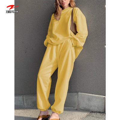 China Women's Breathable Matching Sets Comfortable Lounge Wear Solid Color Pocket Sports Suit 2 Piece Set for sale