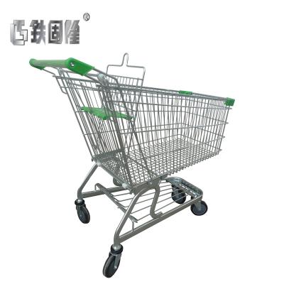 China Unveiling New Design 150L Steel Supermarket Shopping Cart Trolley for sale