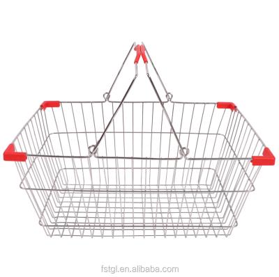 China Popular Zinc Or Chromed Retail Store Wire Mesh Metal Shopping Basket for sale