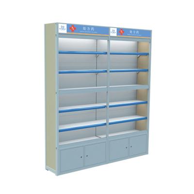 China High Grade Medicine Pharmacy Display Rack Single Sided Modern Store Customized Shelf Pharmacy Shelves for sale