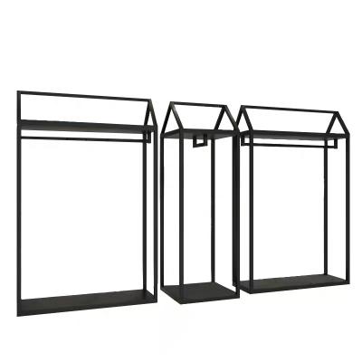 China Clothing Shoes Clothes Show Professional Design Mounted Clothing Display Racks For Clothing Stores for sale