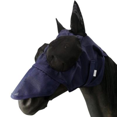 China Hot Selling Breathable Horse Sailing Fly Mask Outdoor Navy Amazon Horse Fly Mask COB Equine Size for sale