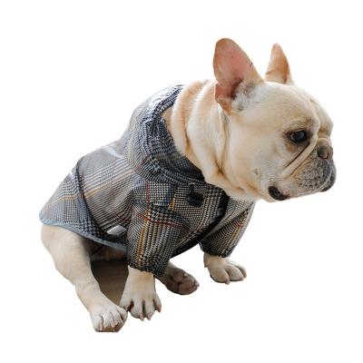 China Sustainable Plaid Raincoat Dog Clothes Small Dog Poncho Dog Rain Coat for sale