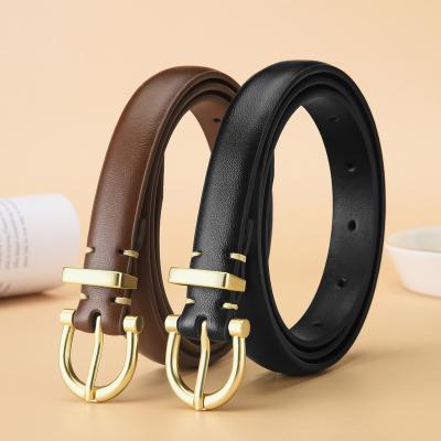 China Fashion simple women's belt denim pin buckle belt new women's leather belt flat repair casual soft women's skirt for sale