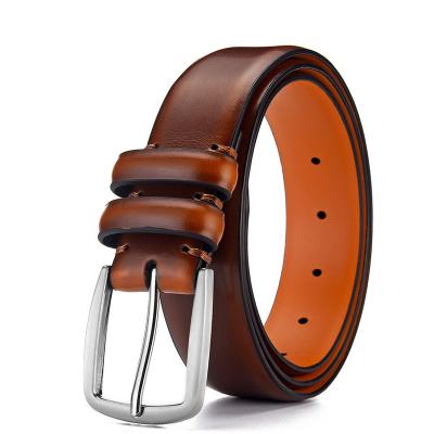 China New Light Flat Men's Casual Needle Buckle Leather Belt Casual Leather Belt For Men's Leather Belt for sale