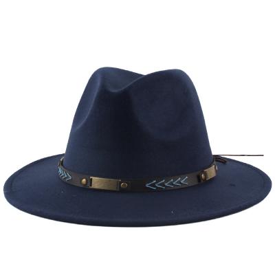 China Fashion \ new British hat comfortable \ durable men's and women's fashion felt felt hat warm hat jazz hat gentleman's style factory for sale