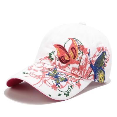 China New JOINT Baseball Hat Sequin Embroidered Butterfly Embroidered Duck Tongue Lip Print Fashion Hat for sale