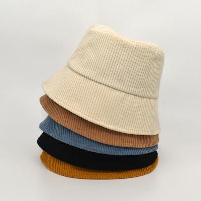 China Pure Simple New Sunshade Hat Corduroy Color Fisherman Hat Lovers Outdoor Sunshade Basin Hat for sale