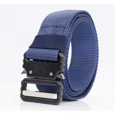 China Multifunctional thickened non-metallic canvas belt of men's and women's mountaineering belt new stripe body sports nylon tactics for sale