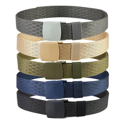 China Sports Inner Tactical Casual Plastic Buckle New Stripe Body Belt Suits Nylon Woven Casual Belt for sale