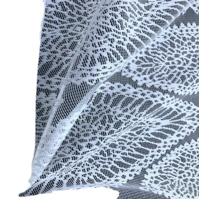 China High Quality Polyester Lace Fabric Dubai 3d Flower Embroidered Lace Fabric Tear-Resistant Shower Curtain for sale