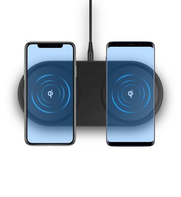 China QI Phone/Airpod 2 in 1 Fast Charging Qi Wireless Charging Twin Pad, Fast Charging Qi Wireless Charger Compatiable with Any Qi Device for sale