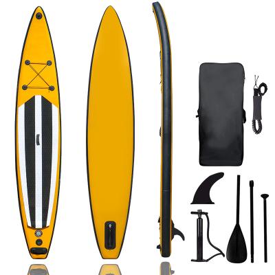 China Unisex Water Sports Yellow Color Racing Longboard TO SUP Racing Inflatable Standup Paddle Board for sale