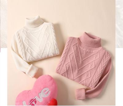 China Cute Anti-wrinkle Design Turtle Neck Cashmere Baby Sweater For Girl for sale