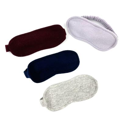 China 2022 breathable wholesale pure cashmere eyemask knit single travel sleep cashmere eyemask for sale