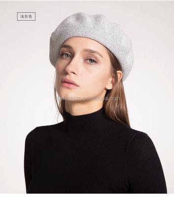 China New Fashion Character Woolen Beret Winter Warm Cashmere Hat For Women for sale