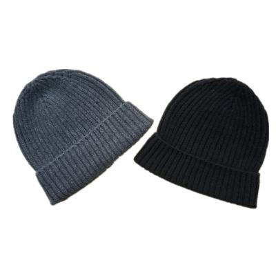 China JOINT Wholesale Custom Mens Rib Knit 100% Cashmere Beanie for sale