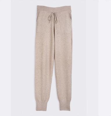 China Anti-pilling Ladies Track Pants Casual 100% Knitted Cashmere Pants For Women for sale