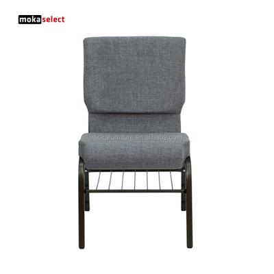 China Commercial Furniture Gray Metal Interlocking Stack Pastor Church Chair Chairs For Sale for sale