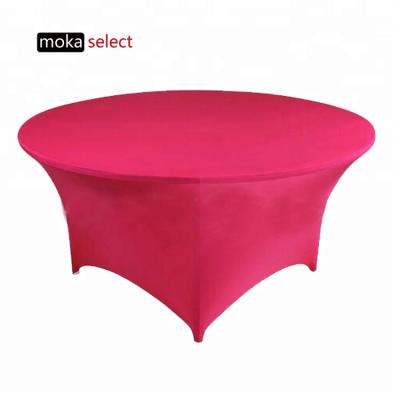 China Can be custom disposable cocktail wedding stretch spandex dining table cover elastic tablecloth for sale