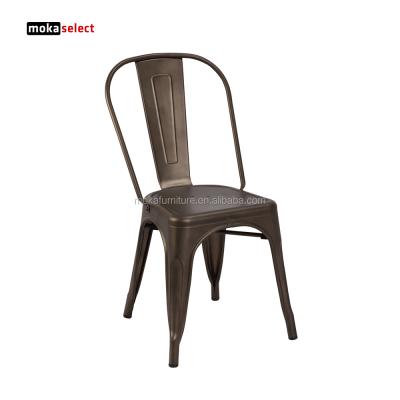 China Modern Dining Chairs Gray Black Iron Dining Chairs Retro Metal Chairs for sale