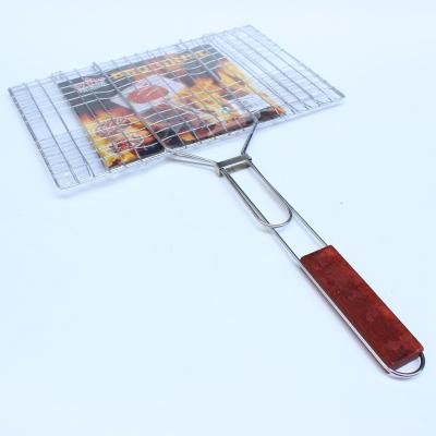 China Adjustable Height Grilled Fish Stainless Steel BBQ Clip Vegetables BBQ Clip Stainless Steel Mesh BBQ Clip for sale