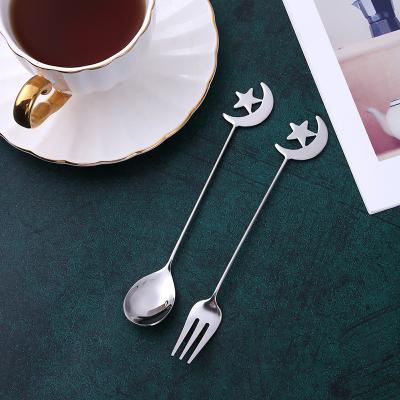 China Creative Viable Coffee Star Moon Seahorse Shell 304 Stainless Steel Spoon Dessert Coffee Spoon Stirring Spoon for sale