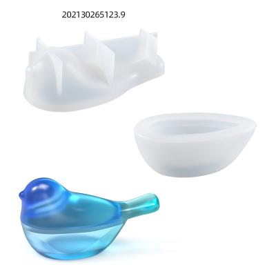 China Drop Viable Crystal Resin Diy Tool Bird Storage Box Silicone Shaker Stereoscopic Grinding Mold for sale