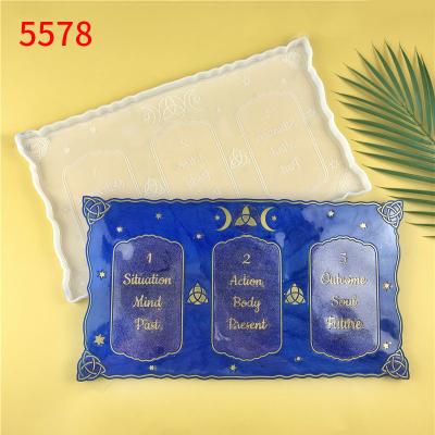 China 5578 Silicone Tarot Tray Jewelry Epoxy Resin Mold Fortune Ornament Chocolate Silicone Pendant Mold for sale