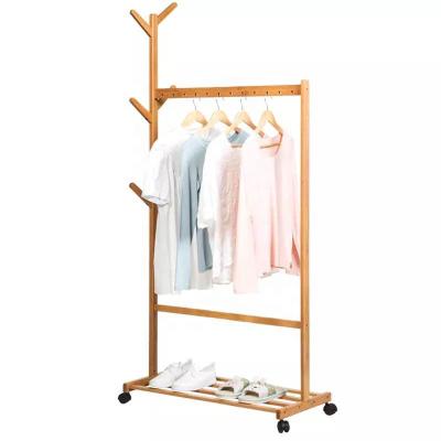 China Adjustable Bamboo Garment Rack (Others) Bamboo Clothes Rack And Removable Coat Rack for sale