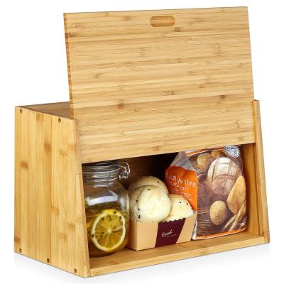 China Bamboo Freshness Preservation Large Bread Canister Storage Bin and Countertop Bread and Storage Bread Rack for sale