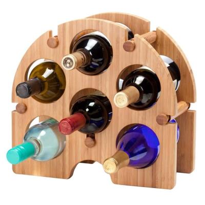 China Sustainable Modern Wine Storage Rack Holder 12 Bottle And Natural Bamboo Wine Rack for sale