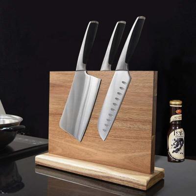 China Durable Knife Holder Magnetic Knife Block, Double Sided Magnetic Knife Holder Made of Acacia for sale