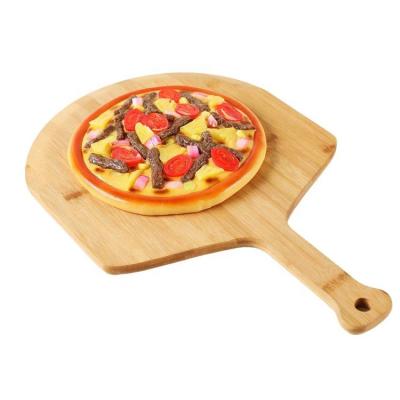 China Sustainable Organic Bamboo Pizza Spatula Paddle Cutting Board Bread Pizza Skin Bamboo With Handle for sale