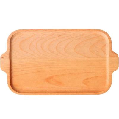 China Sustainable Bamboo Dish With Wooden Handle And Bamboo Dish Dinner Plate And Bread Tray for sale