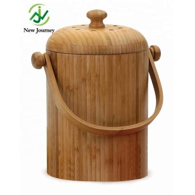 China Sustainable Eco - Friendly Round Foot Pedal Waste Bin Compost Bucket for sale