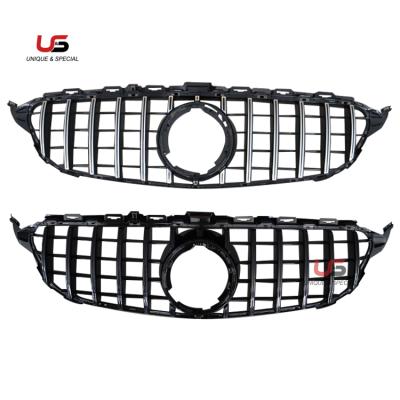 China High Quality ABS Grill C63 For Mercedes Benz W205 Modified To Black 2016 C63 GT Style Front Bumper Grill Mesh for sale