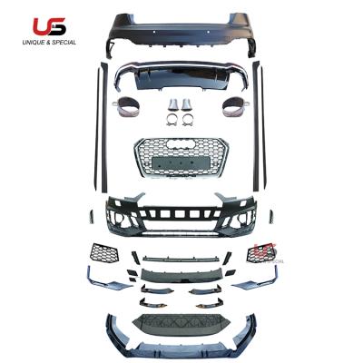 China High Quality Plastic Auto Body Kit For Audi A4 B9 Modified To RS4 Style Front Bumper With Grill PP Material 2017-2019 for sale